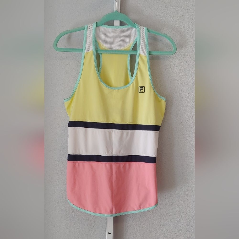 Fila Sport Color Block Active Workout Tank Sz Missing 19" Pit to Pit
